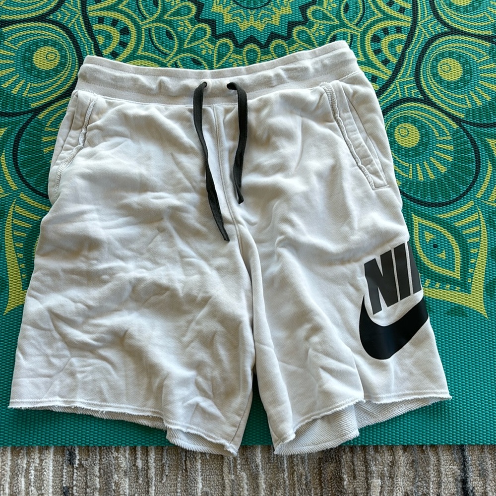 Mens Nike Fleece white Shirts with swoosh logo